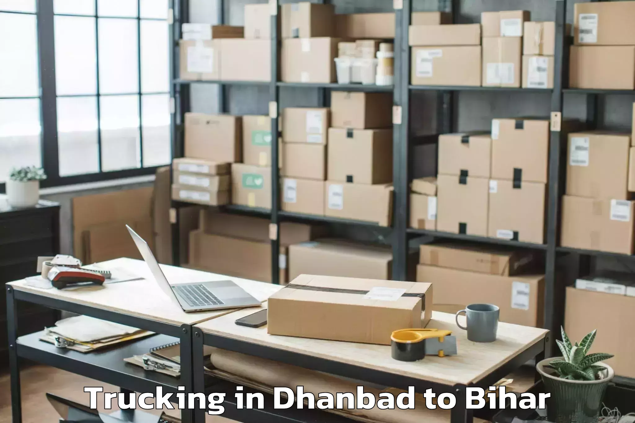 Book Dhanbad to Tetaria Trucking Online